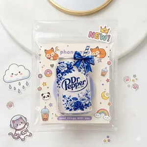Cute Soda Can Phone Grip Holder Blue Floral Coquette Bow Expanding Stand Aesthetic Phone Accessories Gift for Her Teen Girls Women
