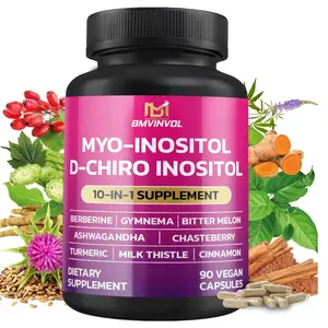 Myo-Inositol Supplement - Myo-Inositol and D-Chiro Inositol Ideal 40:1 Ratio - Plus Berberine, Cinnamon, Ashwagandha + 5 More - 90 Capsules