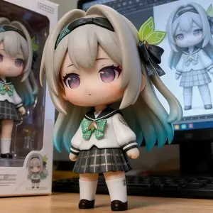9cm Chibi Anime Jk Uniform Girl Figure Full Painted Desktop Decor Collectible Model Gift For Anime Fans Otaku