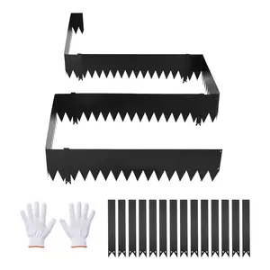 【DealsForYouDays】VEVOR Galvanized Steel Landscape Edging, 24-Pack 40 x 8 Inch Metal Edging for Landscaping with 26 Mounting Clips, Heavy Duty Metal Garden Edge Border for Flower Bed, Yard Pathway, Black