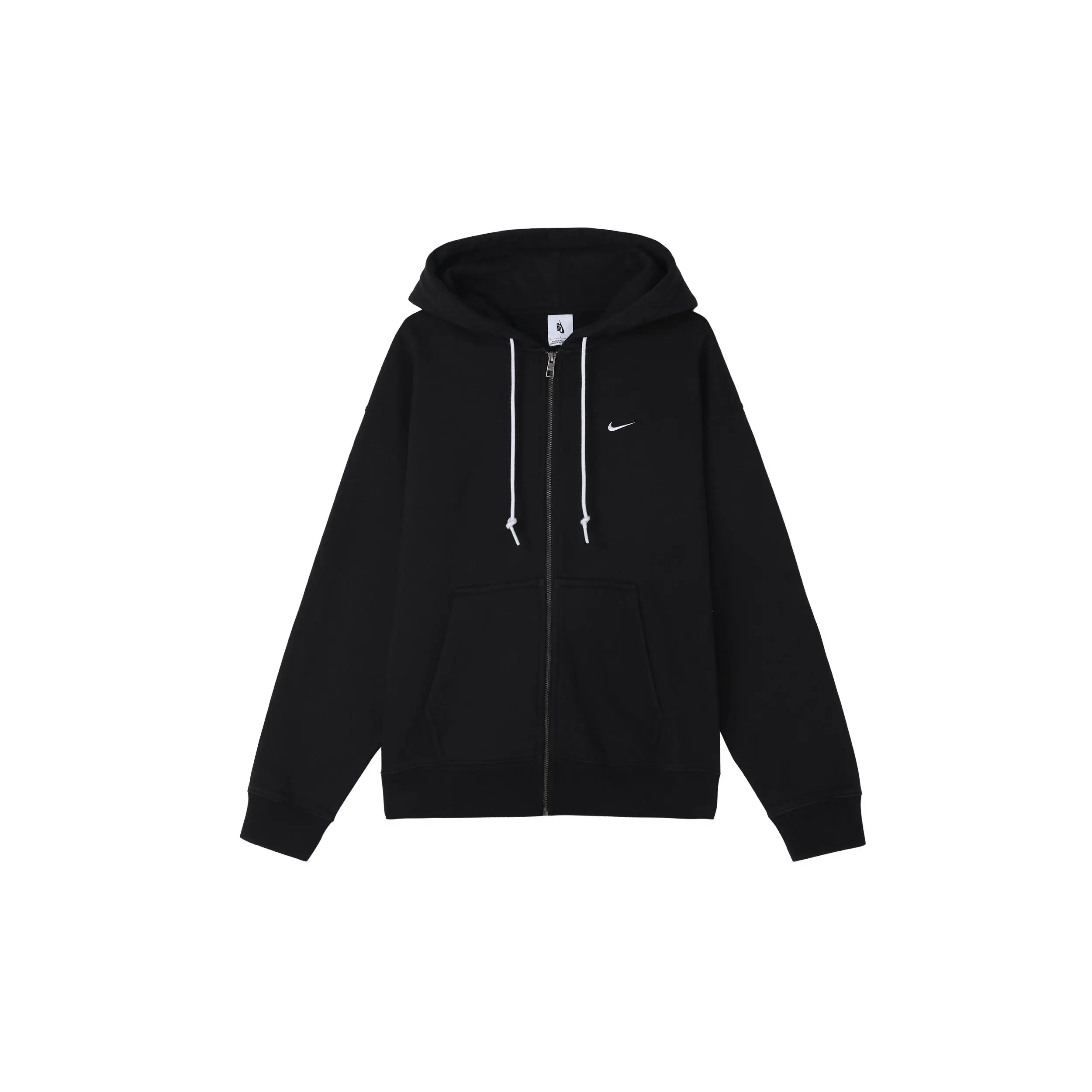 Nike Solo Swoosh Zip Up Drawstring Hoodie Men's Black DR0404-010