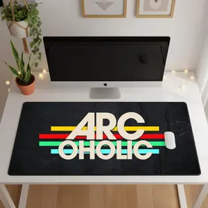ARCoholic Gamer Desk Mat Retro Arcade Gamer Mouse Pad Arc Raiders Setup Decor Gaming Mousepad XXL Retro Design Christmas Gamer Gift