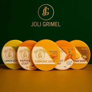 Brightening Soap Joli Grimel Collection Facial Cleanser - Lemon, Citrus, Papaya, Carrot, Turmeric - Ideal for Daily Use & Brightening Effect