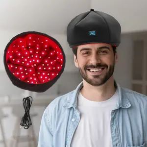 120 LED Red Light Therapy Cap - 660nm & 830nm Infrared Light, Full Scalp Coverage. This home-use relaxation cap provides a comfortable experience. The red light promotes hair growth. Requires electricity to use.
