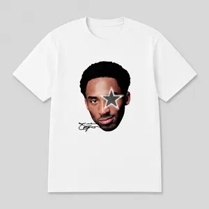 Youth and Adult Kobe Big Face Grey Star Graphic T-Shirt, graphic tees for boys, Graphic Tees, Star Eye Basketball Legend Graphic Tee, Vintage Sports Portrait T Shirt, Y2K Streetwear Shirt, Good Graphic Tees, Mens Graphic Tee deo merch