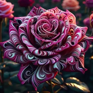 5D DIY Full Drill Round Diamond Painting - Diamond Painting Kit Rose Flower Mosaic Canvas DIY Wall Art, Home Wall Decoration, Suitable for Halloween, Christmas, Birthday and Anniversary Gifts