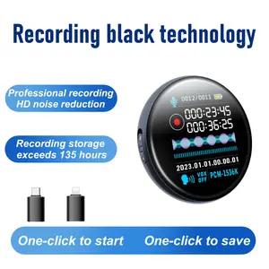 Magnetic Digital Voice Recorder - One-Touch Recording,HD Noise Reduction,Compact Audio RecorderAudio Recording Device,Long Battery,Large Storage Mini Usb