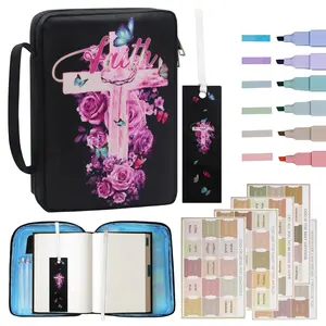 Bible Cover for Women with Flowers Printing, Bible Case,Bible Bag, Study Bible Case,Covers for Bible,Bible Book Covers