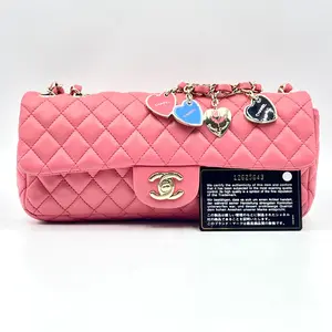 Pre-owned CHANEL Leather Shoulder Bags Pink Lambskin Valentine's Day Limited Edition Flap Bag