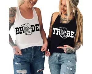 Western Bride And Tribe Racerback Tank Top, Bachelorette Party Cowgirl Tank, Country Wedding Bridal Party Shirt, Matching Bride And Bridesmaid Tanks
