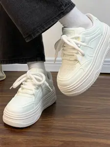 2026 Summer New Solid Color Thick Sole Shoes, Versatile Sneakers, Commuter Casual Height Increasing Sports Shoes, Walking Shoes