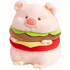 Hamburger Pig Stuffed Toy, Stuffed Animals Toy, Plush Toys, Cute Burger Piggy Plush Doll, Soft Cheeseburger Pigglet Plushie Gifts for Kids, Gifts for Girls