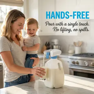 Arthink Automatic Drink Dispenser for Fridge Hands Free Milk Dispenser Juice Water Bottle Gallon Pump Kitchen Gadget Easy Pour