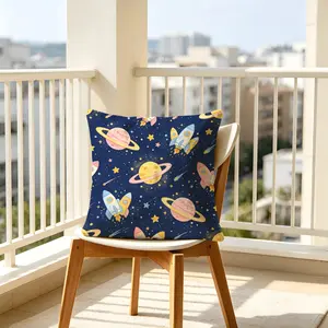 1Pcs, 45x45cm, Cartoon Space Print Throw Pillow, Multiple Styles, Soft and Skin-friendly, Decorative Cushion for Sofa and Bed, Suitable for All People, Perfect Gift Choice