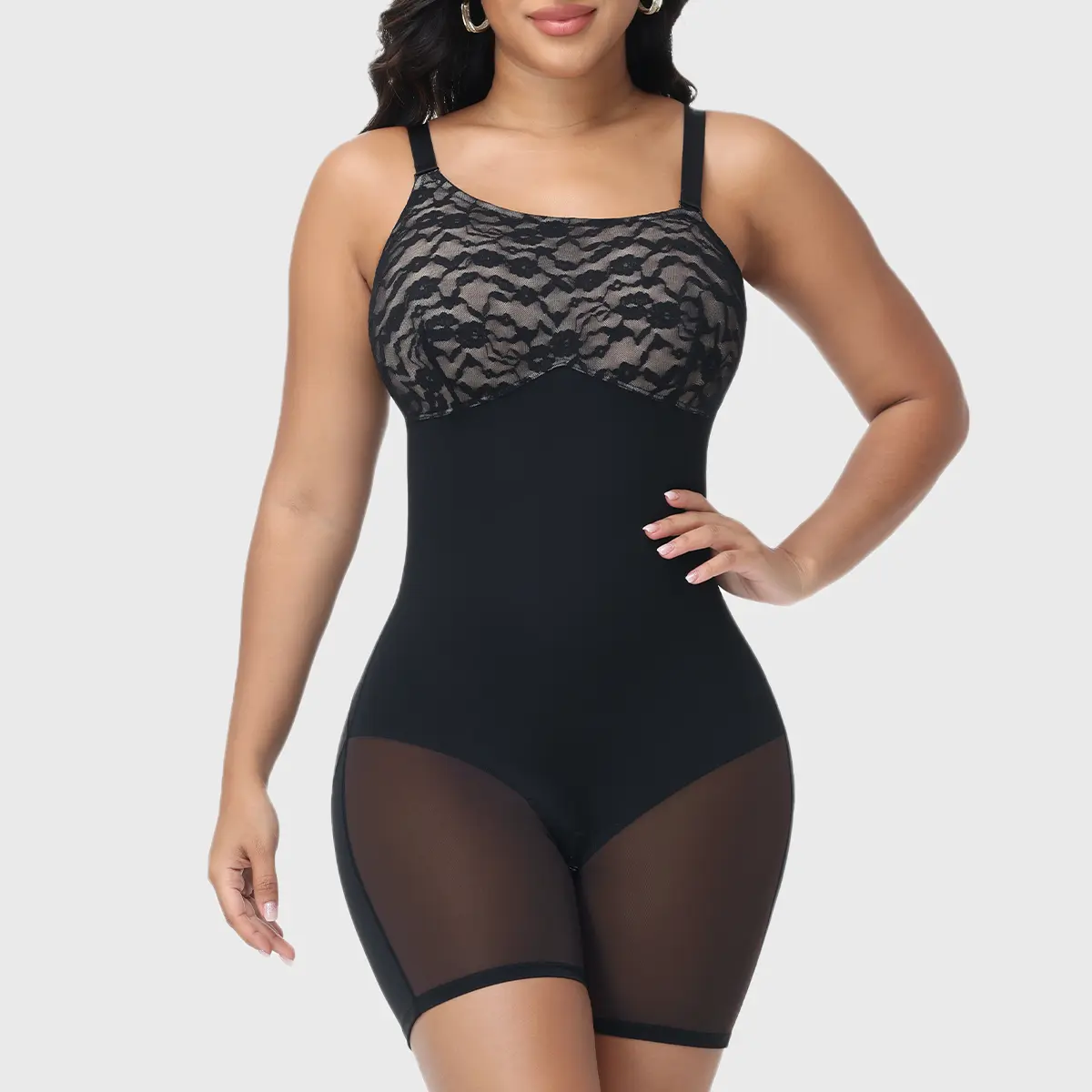 COOSHAPE Shaping One Shoulder Bodysuit Lace Seamless Strapless Shapewear for Women Tummy Smoothing Butt Lifting Forming