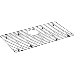 Stainless Steel Sink Grid Protectors, Removable Metal Sink Rack Bottom of Kitchen, 27.5" x 14.6" with Rear Drain for Single Sink Bowl