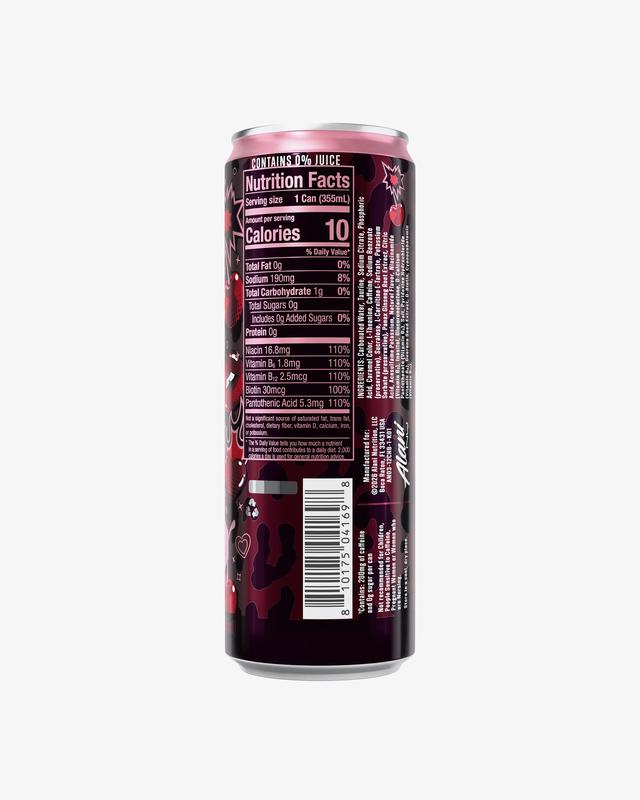 Alani Nu Energy Drink Cherry Bomb 12 Pack 12oz Cans Zero Sugar 200mg Caffeine Boosting Beverage