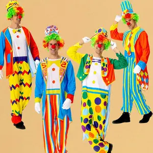 Men's Clown Costume Set, Colorful Clown, Clown Costume for Stage Performance, Cosplay Costume, Party Costume, Role Playing Costume, Menswear, Clothes