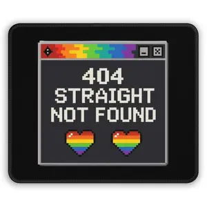 404 Straight Not Found pixel art, Gaming Mouse Pad | LGBTQ pride hearts
