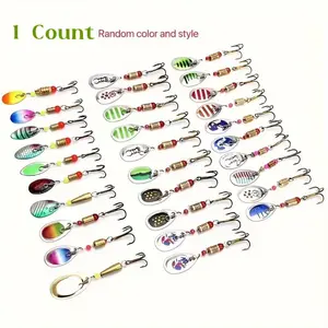 Random Color & Style Fishing Lure, 1 Count Metal Spoon Fishing Lure, Durable Rotating Hard Bait Tackle, Fishing Accessories for Outdoor Fishing, Spoon Lures