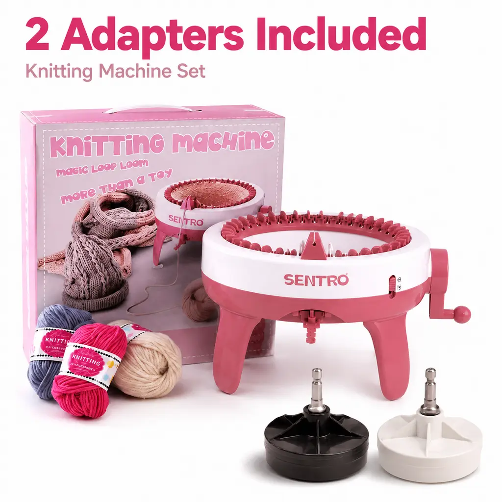 Plastic 40-Needle Yarn Knitting Machine for Crafting, Electric Knitting Use, Includes 2 Hexagonal Steel Drill Bits, Ideal for DIY Hats, Scarves