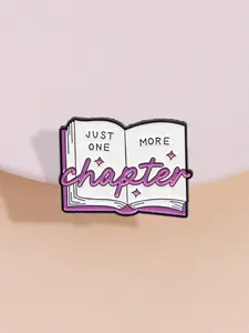 JUST ONE MORE CHAPTER Reading Badge, Unique Book Shaped Design for Night Readers, Perfect Companion for Book Lovers, Book Accessories