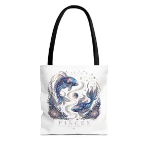 Pisces Zodiac Tote Bag | Astrology Birthday Gift for Her | Star Sign Aesthetic Tote Bag | Fish Constellation