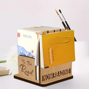 Portable Wooden Bookshelf Set, Space-Saving Corner Shelf, Office Reading Rack, Nightstand Bookcase, Compact Small Room Bookshelf, Desk Accessories