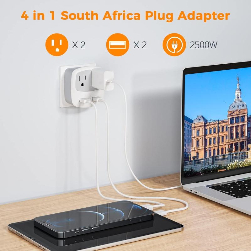 F-APT21  FEuropean Travel Plug Adapter Converter, International Power Plug Converter with 2 USB, Type C Outlet Adaptor Charger for US to Most of Europe EU Iceland Spain Italy France Germany