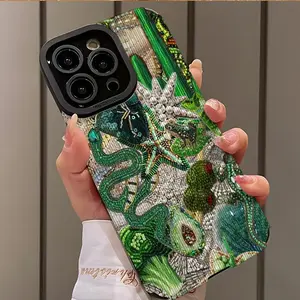 Abstract Plant Pattern Design Phone Case, Shockproof Phone Protective Cover, Phone Accessory Compatible with iPhone 16 15 14 13 12 11 Plus Pro Max, Casing