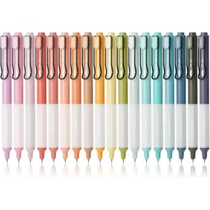 - Retractable Gel Pens, 18 Pack, Black Ink, Vintage & Pastel Barrels, Fast Dry, Fine Point 0.5mm, Aesthetic for Journaling