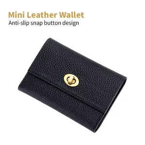 Genuine Leather Card Holder | Minimalist Wallet | Credit Card Case, Snap, Compact