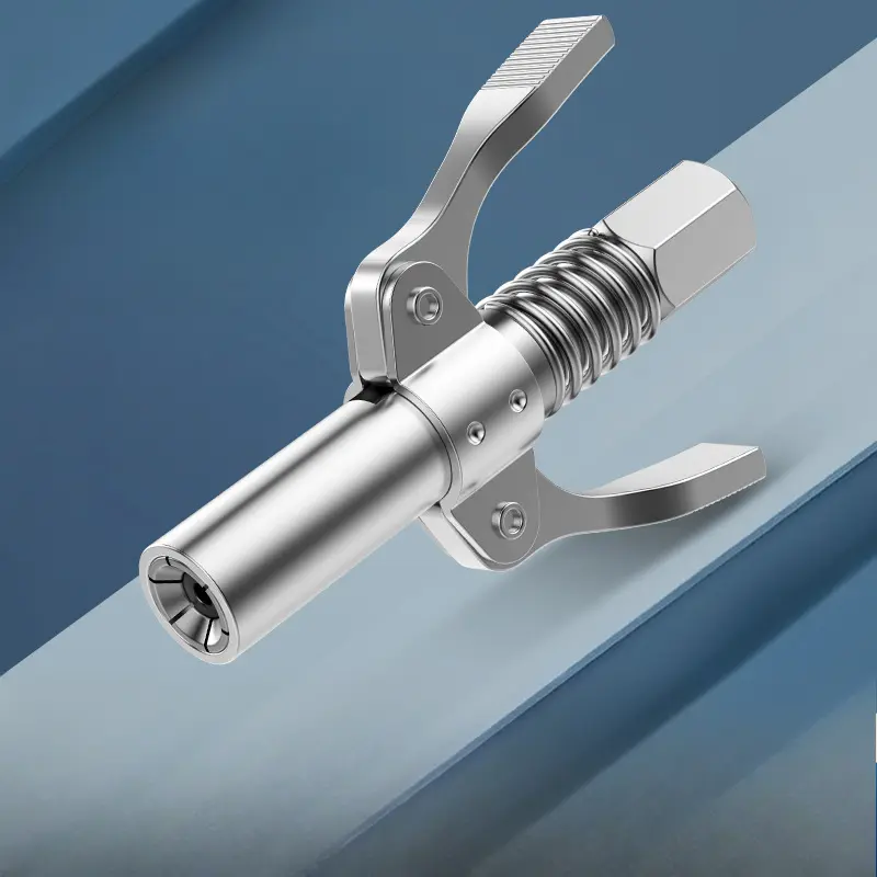 Locking Clamp-Type Grease Gun Tip with Self-Locking Nozzle, High-Pressure Clamps for Air-Driven Grease Machine Accessories