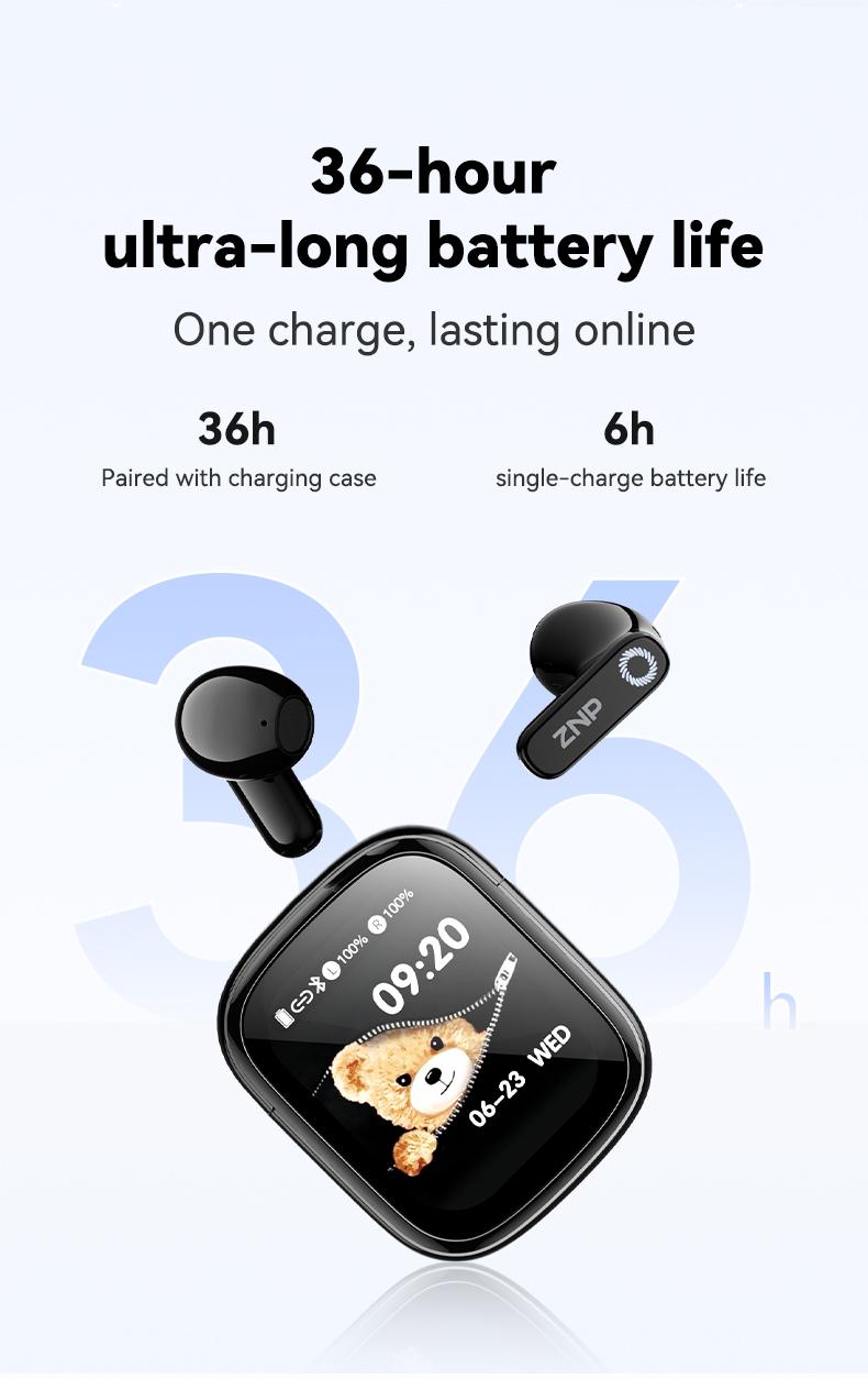 ZNP N02 Smart AI Headphones: AI Conversation,Chat Assistant,In-depth Dialogue,Supports 165 Languages,Waterproof,and Hi-Fi Sound Quality.