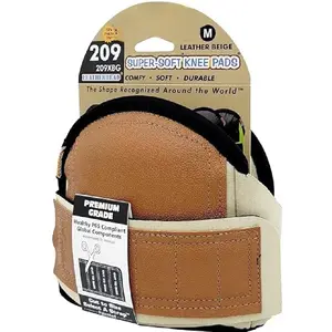 SuperSoft Beige Leatherhead Kneepads (Medium Size/Bagged in Pairs)