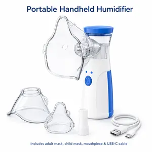 Portable Handheld Humidifier, Ultrasonic Cool Mist Mister with Accessories, Quiet, Family-Friendly (Adults & Kids), Gift for Mum