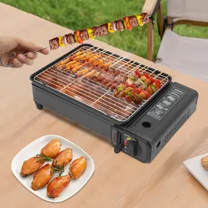 Portable Gas Grill Butane Stove, Camping Stoves with Grilling Net & Carry Case, Tabletop BBQ Grill Butane Camping Stove, Outdoor Gas Stove for Camping, Travel, Trekking