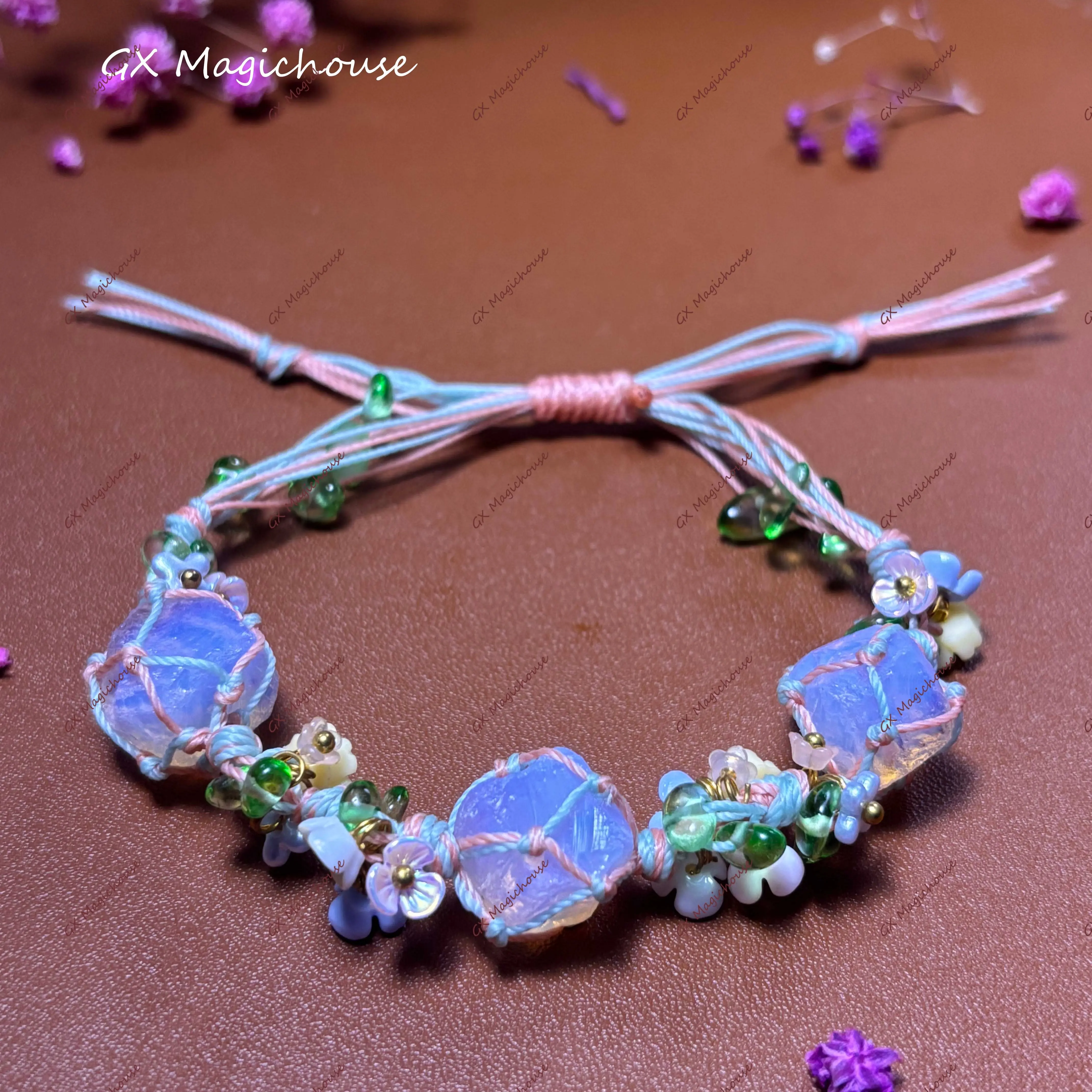 Gemstone Crystal Cuff for Women, Hand-Woven Statement Halo Design, Unique Touch & Perfect Birthday Gift, Adjustable, Female, High Quality Bracelet, Natural Crystal Bracelets, Unisex, Youth, Holiday