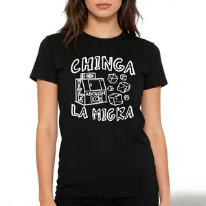 Chinga La Migra T-Shirt, Anti-ICE Political Human Rights Tee, Middle Finger Graphic Design, Stylish & Fun, Comfortable, All-Season, Unisex