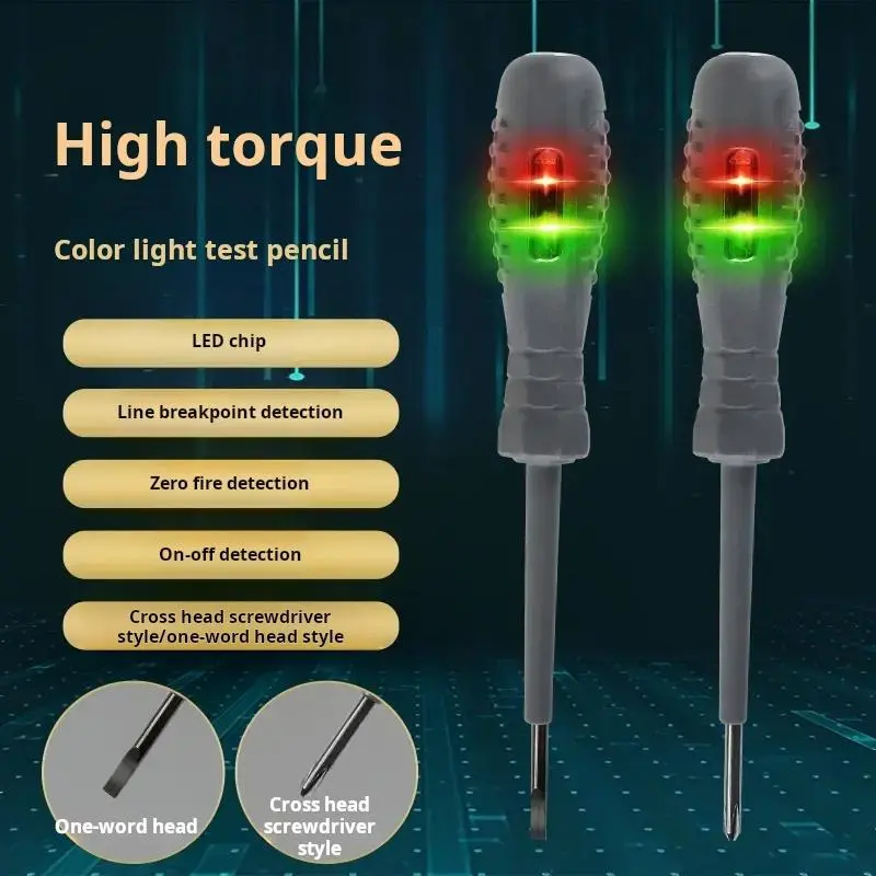 [4pcs] High-Brightness Color LED Voltage Test Pen – Multifunctional Electrical Tester for AC/DC Circuits, Car Repair, and Household Wiring