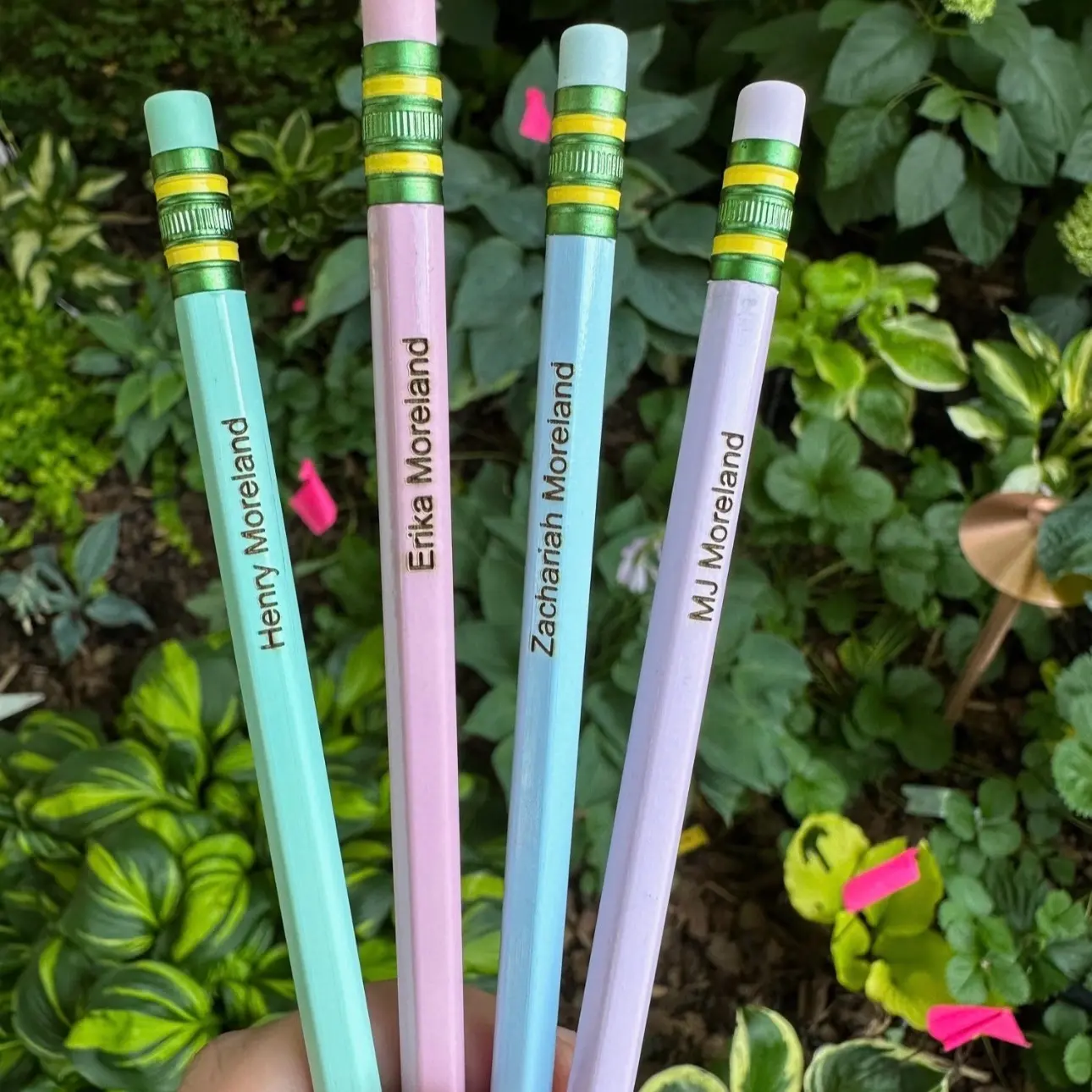 Personalize, engraved pastel Ticonderoga pencils. Buy 1 or more. Order the amount you need.