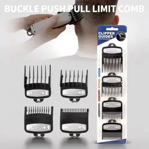 Electric Clipper Metal Hook Positioning Comb Set, Abs + Stainless Steel, Haircutting Tool, Professional Electric Razor Accessories