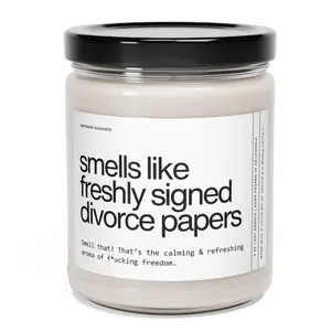 Divorce Gift, Smells Like Divorce Papers, Divorce Candle, Divorce Party Gift, End Of Marriage, Funny Divorce Gift For Friend, New Beginnings, 9oz Scented Soy Wax Candle