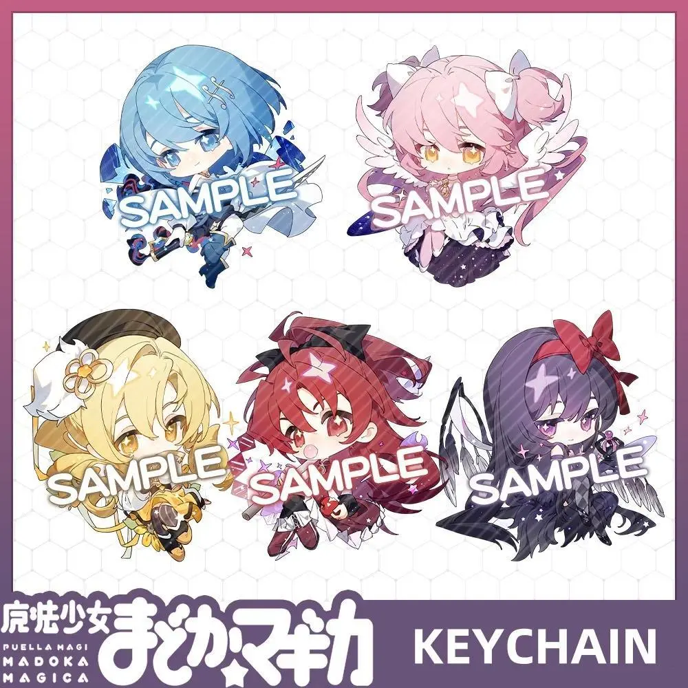 Anime Puella Magi Madoka Magica 6 cm Acrylic Cartoon Characters Keychain - Sakura Kyouko, Miki Sayaka-A Cute Pendant Keyring for Backpacks, DIY Leathercraft Gift (Toys & Hobbies Jewelry)