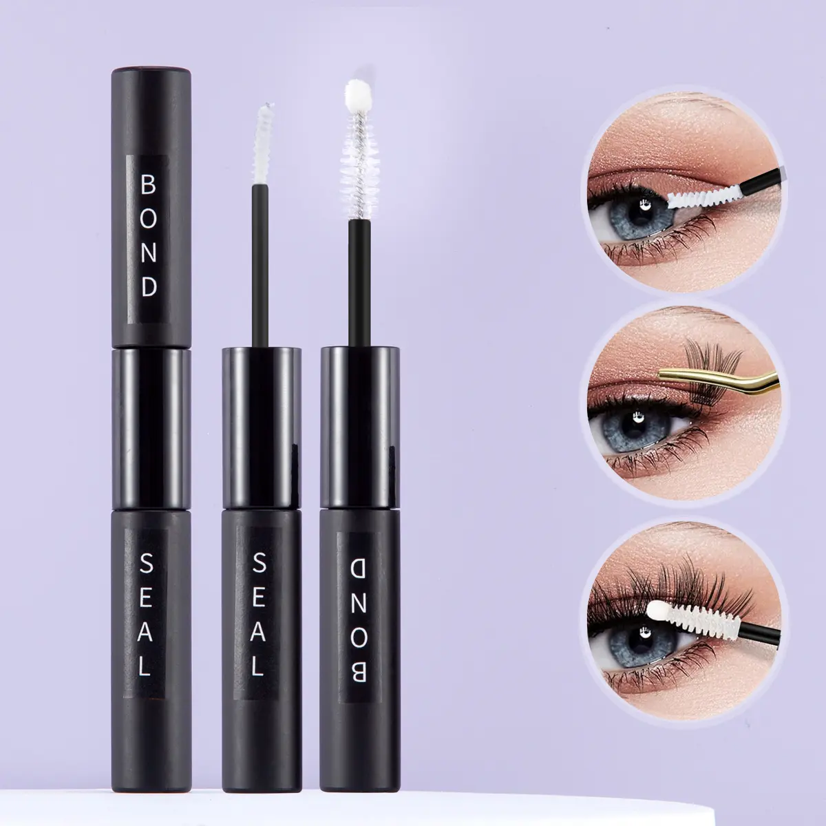 Bond Seal False Eyelash Glue - Premium Clear, Strong Hold, Quick Drying, Waterproof, Latex-Free, Hypoallergenic, Versatile Application for Individual & Extension Lashes