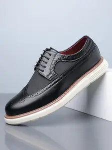 Men's Business Casual Shoes, Durable PU Leather Upper, Eva Sole, Round Toe Low Top, Daily Wear Comfortable Footwear