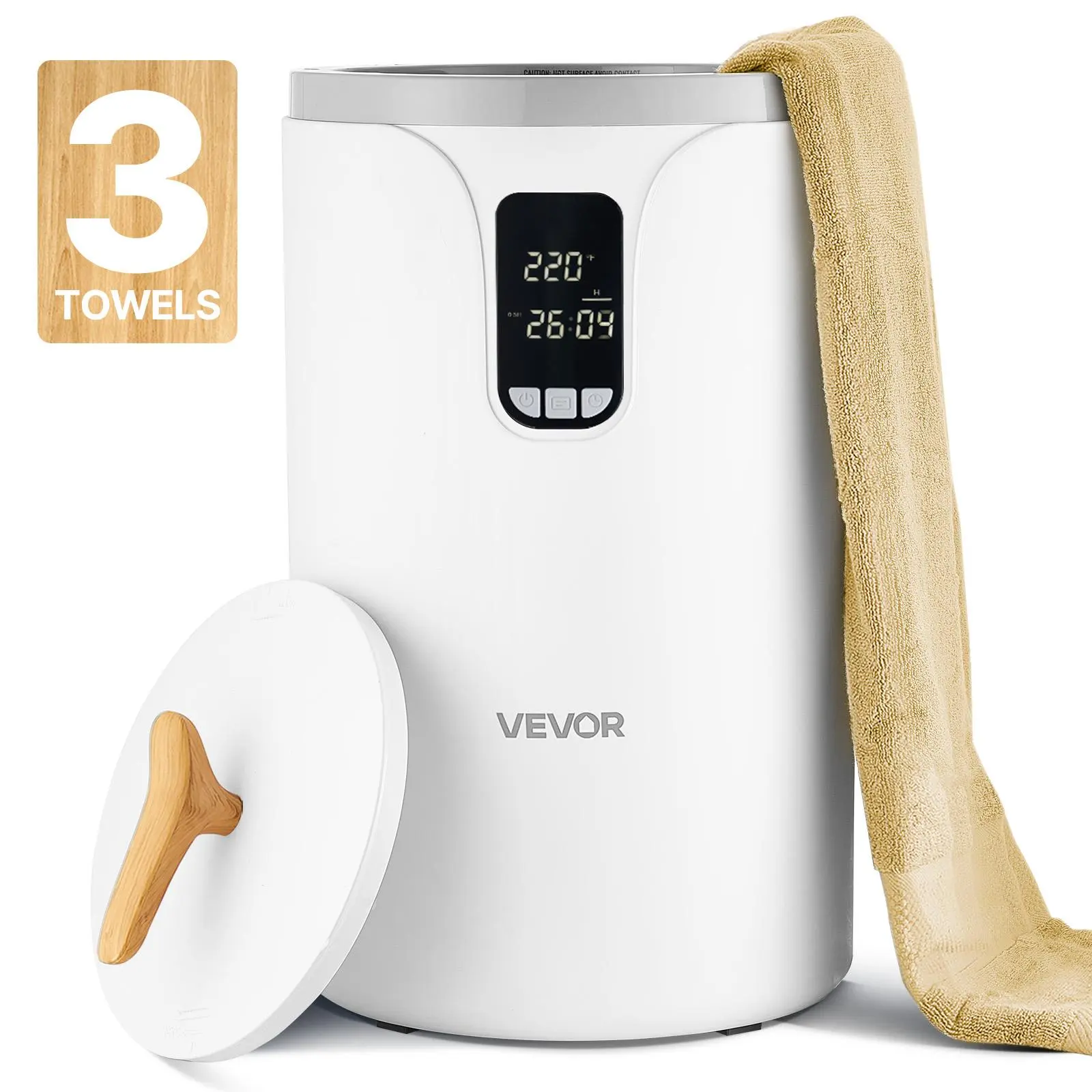 VEVOR Towel Warmers for Bathroom, Towel Warmer Bucket with 24H Delay Timer & Child Lock & Auto Shut Off for Spa Fits up to 3 Oversized Bath Towels, Blankets, Clothes, Bathrobes, PJ's and More#BackToSchool
