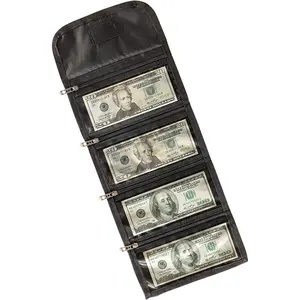 Money Organizer, Cash Wallet with 4 Zipper Slots - Money Organizer for Budget