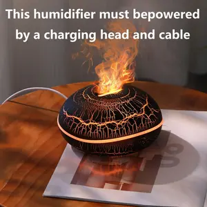 Volcano Flame Effect Humidifier, Essential Oil Diffuser, Air Purification, Silent Operation, Ideal for Home and Office, USB Humidifier Machine