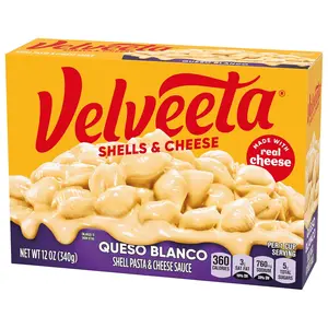 Velveeta Shells And Cheese Queso Blanco Shell Pasta With Cheese Sauce 12oz Box Creamy Easy Dinner Meal Comfort Food